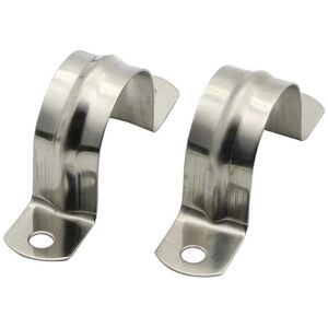 Linghhang - 25mm/0.98' 2pcs Pipe Clamp 304 Stainless Steel Pipe Clips u Shaped Pipe Straps Saddle ClipTwo Hole Tube Strap Tension Clips Hose Clamp