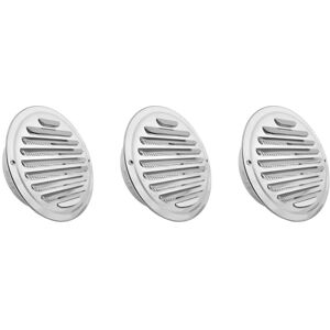 Tlily - 3X Stainless Steel Air Vents, Louvered Grille Cover Vent Hood Flat Ducting Ventilation Air Vent Wall Air Outlet (8 Inch)