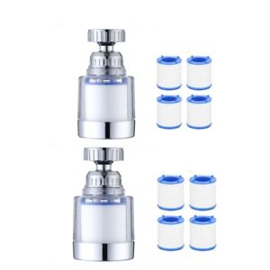 Alwaysh - 2 pieces faucet water filter, anti-limescale faucet filter, with 8 pieces pp cotton filter element and universal adapter for sink, kitchen,