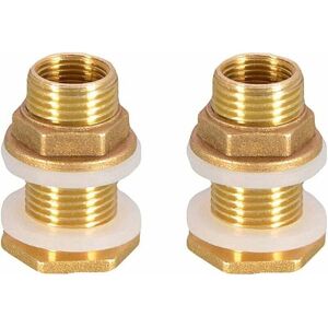 Ahlsen - AlwaysH 2 Pcs Water Grommets 4.2cm 1/2 Brass Water Connector For Faucet/Barrel Faucet/Rainwater Tanks