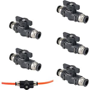 Alwaysh - 5Pcs 8mm Pneumatic Connector - High Hardness - 8mm Straight Pneumatic Connector - Pneumatic Ball Valve - For Quick Connecting Air Lines