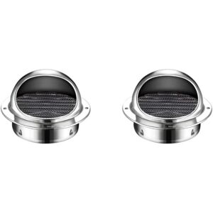 Alwaysh - Set of Universal External Round Bull Nose Extractor, Stainless Steel Ventilation Grille, Durable and Robust, Weatherproof, 100mm, 100mm 2Set