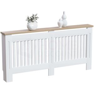 Home Discount - Arlington Radiator Cover mdf Modern Cabinet Slatted Grill, White, Extra-Large