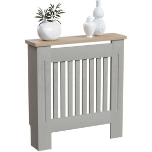 Home Discount - Arlington Radiator Cover mdf Modern Cabinet Slatted Grill, Grey, Small