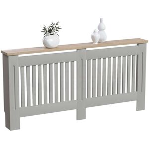 Home Discount - Arlington Radiator Cover mdf Modern Cabinet Slatted Grill, Grey, Extra-Large