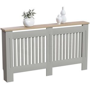 Home Discount - Arlington Radiator Cover mdf Modern Cabinet Slatted Grill, Grey, Large
