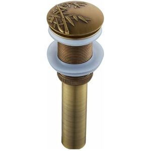 Gotrays - Automatic Push Open Sink Drain Plug for Washbasin, Antique Brass Click-clack Pop-up Waste Plug Without Overflow, Universal Bathroom