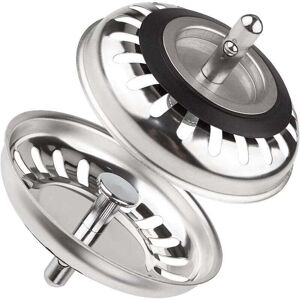 Alwaysh - Classic strainer basket diameter 79.3 mm,Set of 2 stainless steel kitchen sink plugs, universal kitchen sink strainer, stainless steel