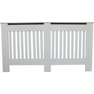 Briefness - Slatted Radiator Cover White Painted, Wood Radiator Cover White Modern mdf Wall Cabinet for Living Room/Bedroom/Kitchen,H 82 x w 152 x d
