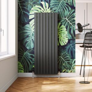 Elegant - 1600 x 608 mm Anthracite Modern Radiator Efficient Radiator Double Designer Flat Panel Heater Radiators + Chrome Thermostatic Radiator