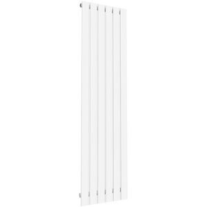 ELEGANT 1800 x 452 mm White Modern Vertical Column Designer Rads Single Panel Radiator Heater + White Thermostatic Radiator Valves