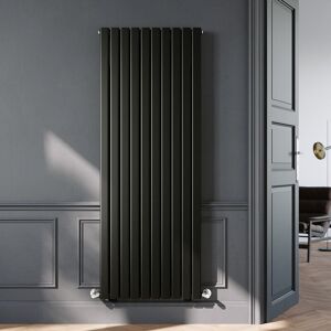 ELEGANT 1800 x 680mm Black Vertical Radiator Designer Double Panel Flat Panel Rads