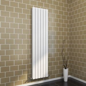 Elegant - White Steel Radiator 1800x456mm Vertical Double Flat Panel + Chrome Thermostatic Radiator Valves