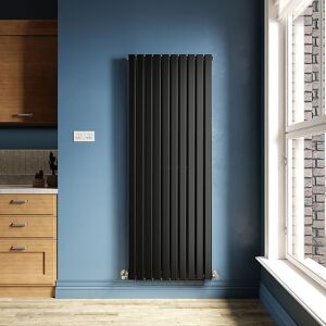 ELEGANT Black Designer Radiator 680 x 1800 mm Flat Double Panel Vertical Central Heating Radiator