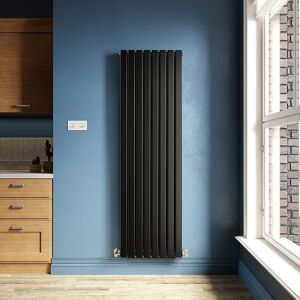 ELEGANT Black Designer Radiator 544 x 1800 mm Flat Double Panel Vertical Central Heating Radiator