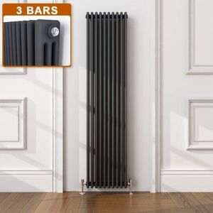 Elegant - Traditional Radiator Anthracite Triple Vertical Cast Iron Grey Tall Radiator - Perfect for Kithcen, Living Room, Bathroom Radiators 3