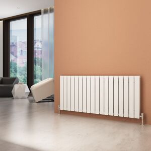 ELEGANT White Horizontal Double Flat Panel Radiator 600x1368mm Designer Radiator