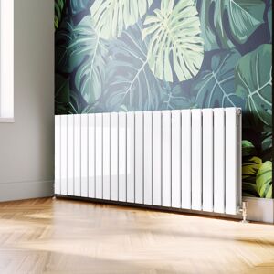 Elegant - White Horizontal Low Carbon Steel Radiator 600x1596mm Double Flat Panel Heating Rads