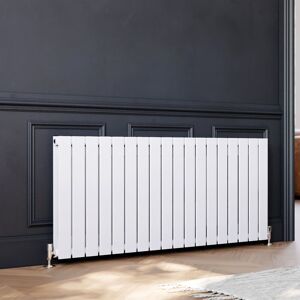 ELEGANT 600 x 1360 mm Designer Horizontal Radiator White Double Flat Panel Bathroom Radiators Modern Panel Heaters