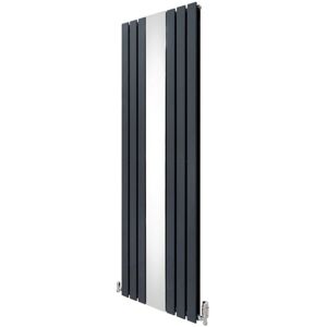 Monster-shop - Flat Mirror Radiator & Valves - 1800mm x 565mm - Anthracite Grey