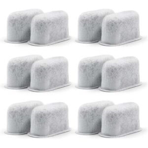 ZVD - Lot de 12 filtres à eau à charbon de rechange compatibles pour cafetières – Compatible avec toutes les machines à café