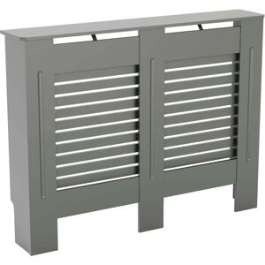 Home Discount - Milton Radiator Cover mdf Modern Cabinet Slatted Grill, Grey, Medium