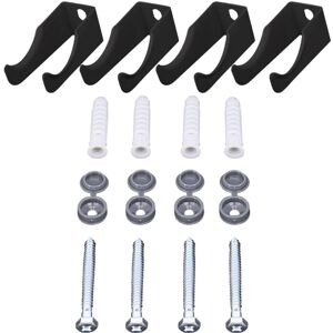 NRG - Traditional 3 Column Radiator Fittings Set Wall Mounting Kit Black