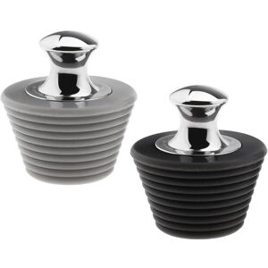 Tinor - Pack Bathtub Drain Plug, Bathroom Bathtub Drain Stopper, 304 Stainless Steel Silica Gel, Black and Gray, 45-29mm Range, Bathroom Accessories
