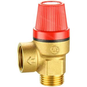MEMKEY Pressure relief valves with 1/2 inch external thread - brass safety valve for water/oil/gas (6 bar)