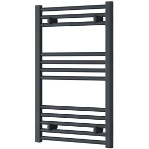 Reina - Capo Anthracite Electric Towel Rail 800mm High x 600mm Wide (+ Anthracite Thermostatic Touch Element)