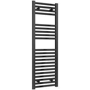 Reina - Diva Black Electric Towel Rail 1200mm High x 400mm Wide (+ Chrome Thermostatic Touch Element)