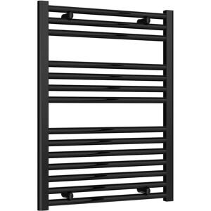 Reina Diva Black Electric Towel Rail 800mm High x 600mm Wide (+ Black On/Off Touch Element)