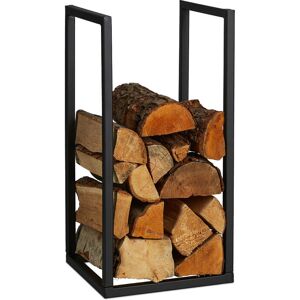 Relaxdays - Firewood Rack, Fireplace Companion, Wood Stacking for Indoors, Log Storage, Metal, hwd: 60 x 30 x 30 cm, Black