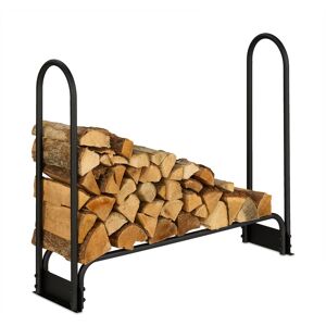 Relaxdays - Firewood Rack, HxWxD: 90 x 110 x 29 cm, Wooden Log Storage for Inside & Outside, Logs from 25 cm, Metal, Black