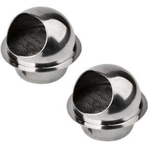 IKODM Round Air Vent Grille Ventilation Grille Hood, Air Vent Duct Stainless Steel Ventilation Grille with Insect Net, 100mm (2 Pcs)