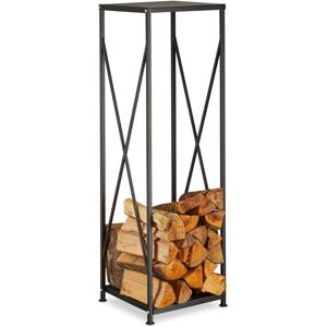 Relaxdays - 3-piece Fireplace Set, Foldable Firewood Bag, Log Rack, Coal Shovel, Felt, Steel, Powder Coated, Black/Grey