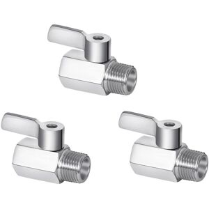 TLILY Shower Head Shut Off Valve, 304 Stainless Steel Mini Ball Valve, npt Thread (1/2 Inch Male x 1/2 Inch), 3 Pack