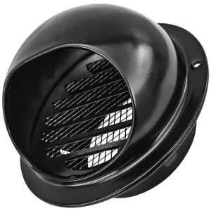 Sollbry - Round Ventilation Grille Wall Decoration Hood, Black Stainless Steel Round Air Vent Grille, Exhaust Outlet with Insect Net, Easy to Use,