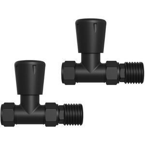 NRG Straight Lockshield Radiator Valves Set 15mm x 1/2