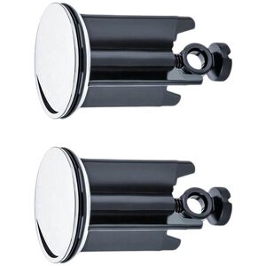 Csparkv - Universal Bathroom Sink Plug ø 40 mm, Pack of 2, Chrome Drain Plug, Made of Brass, with Rubber Seal, Height Adjustable Plug, Rustproof