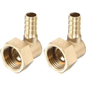 ZVD Brass Pipe Fitting, 10mm Elbow x G1/2 Female Swivel Nut Connector for Water, Fuel and Air, Pack of 2