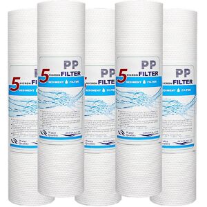 COOCHEER 1 or 5 Micron Sediment Water Filter Compatible with 10 Inch RO Unit, Melt-Blown-Needle-Punched Sediment Water Filter Cartridge 10" x 2.5",5Pack 5um COOCHEER 1 or 5 Micron Sediment Water Filter Compatible with 10 Inch RO Unit, Melt-Blown-Needle-Punched Sediment Water Filter Cartridge 10" x 2.5",5Pack 5um