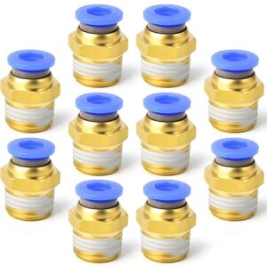 TEHTUY 10 Pcs 4mm Tube OD x 1/4 BSP Mâle Droit Push To Connect Raccords (PC4-02) TEHTUY 10 Pcs 4mm Tube OD x 1/4 BSP Mâle Droit Push To Connect Raccords (PC4-02)