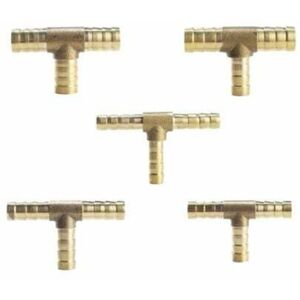 MCBOSON (10mm) 5 Pieces Brass Fuel Line Fitting T Way 3 Way for Compressed Air Gas Hose MCBOSON (10mm) 5 Pieces Brass Fuel Line Fitting T Way 3 Way for Compressed Air Gas Hose