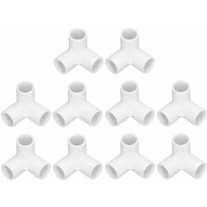 SNQ 10pcs 3-Way PVC Fitting, 3-Way PVC Plastic Furniture Connectors, Pipe Connectors, 20mm Inner Diameter Elbow, DIY Accessory for Furniture Pipe (White) SNQ 10pcs 3-Way PVC Fitting, 3-Way PVC Plastic Furniture Connectors, Pipe Connectors, 20mm Inner Diameter Elbow, DIY Accessory for Furniture Pipe (White)