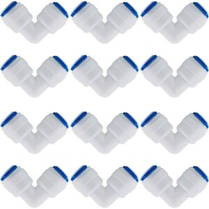 Longziming - 12 Pcs ro Water Filter Accessories 1/4 Inch Nozzle Fitting 90 Degree Right Angle Fast Docking for Connecting Water Pipe Fittings, Longziming - 12 Pcs ro Water Filter Accessories 1/4 Inch Nozzle Fitting 90 Degree Right Angle Fast Docking for Connecting Water Pipe Fittings,