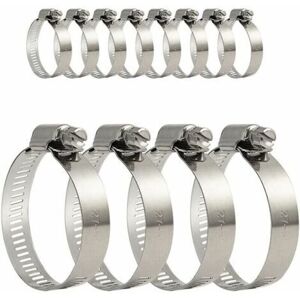 Gotrays - 12Pcs 304 Stainless Steel Adjustable Hose Clamp with Screwdriver for Home Gas (27-51mm), Gotrays - 12Pcs 304 Stainless Steel Adjustable Hose Clamp with Screwdriver for Home Gas (27-51mm),
