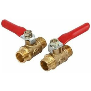Dewdat - 1/4 male thread brass 180 degree lever ball valve hose connectors 2pcs Dewdat - 1/4 male thread brass 180 degree lever ball valve hose connectors 2pcs