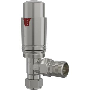 Angled 1x15mm Radiator Thermostatic Valve Satin Nickel - Warmehaus Angled 1x15mm Radiator Thermostatic Valve Satin Nickel - Warmehaus