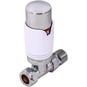 Warmehaus - Straight Thermostatic Radiator Valve x 1 Chrome/White Warmehaus - Straight Thermostatic Radiator Valve x 1 Chrome/White